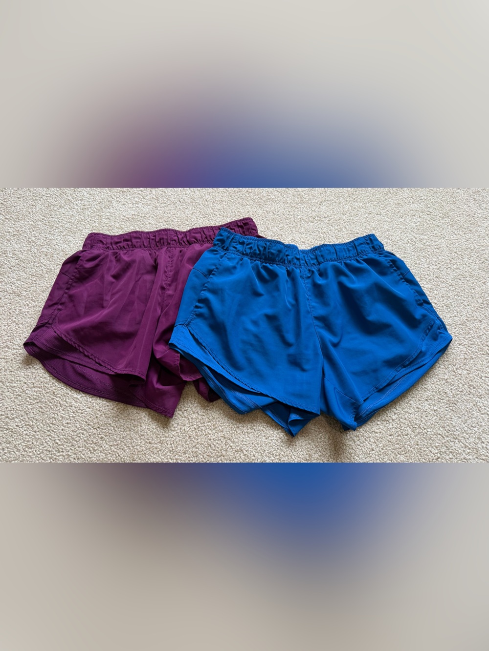 Athletic Works Women’s Running Shorts in Blue and Purple